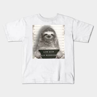 Sloth in a Mugshot - Print / Home Decor / Wall Art / Poster / Gift / Birthday / Sloth Lover Gift / Animal print Canvas Print Kids T-Shirt